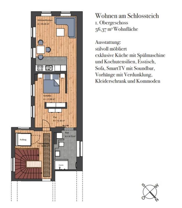 Wohnen Am Schlossplatz 올덴부르크 객실 사진